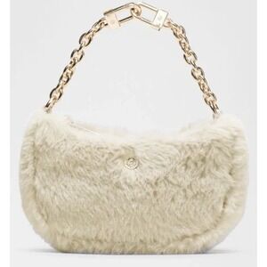 Lululemon City Essentials Nano Shoulder Bag Plush Fleece in Natural / Gold